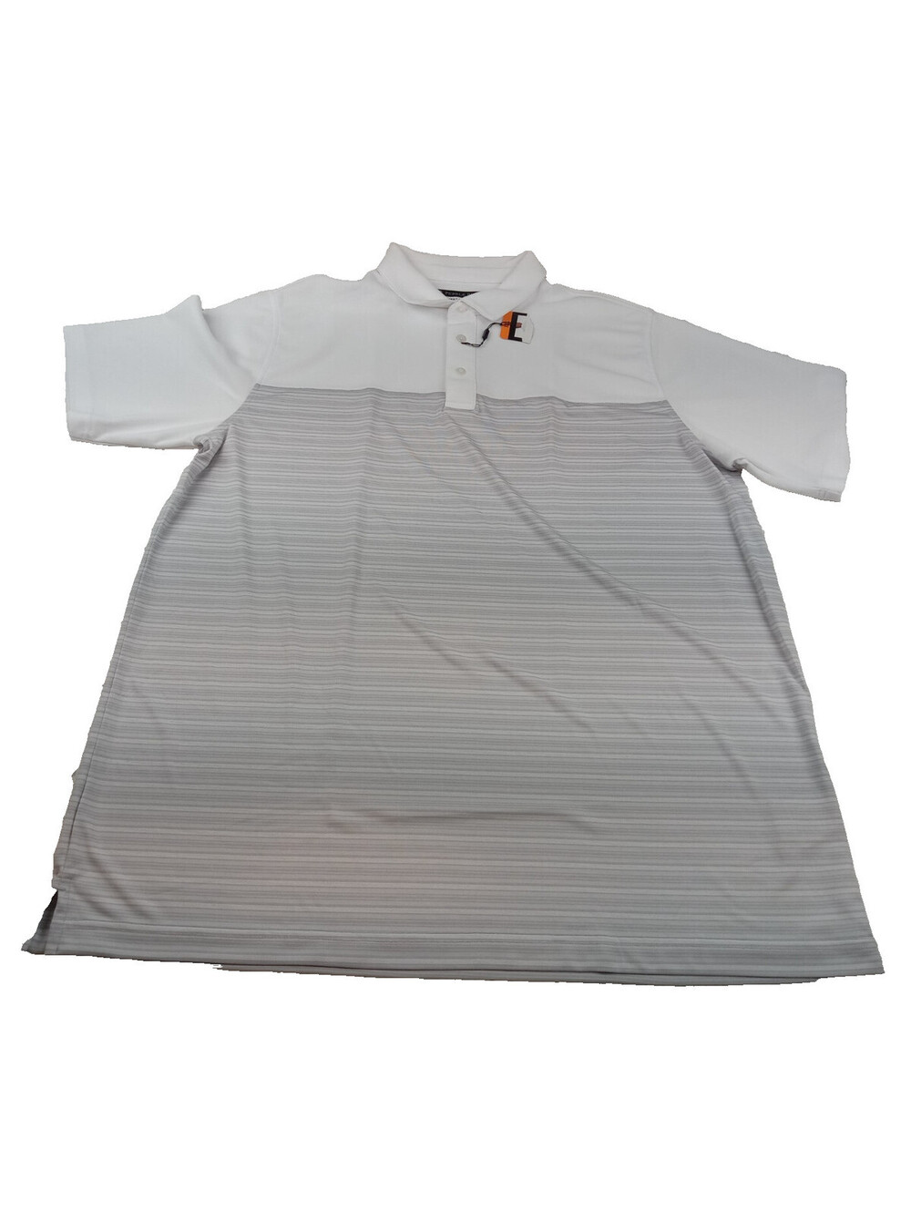 Pebble Beach Polo Shirt Mens XXL White Gray Striped Short Sleeve Golf 2XL New